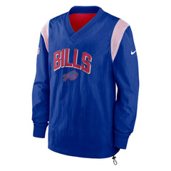 Buffalo Bills Sideline Athletic Stack V-Neck Pullover Windshirt Jacket - Royal - Nike