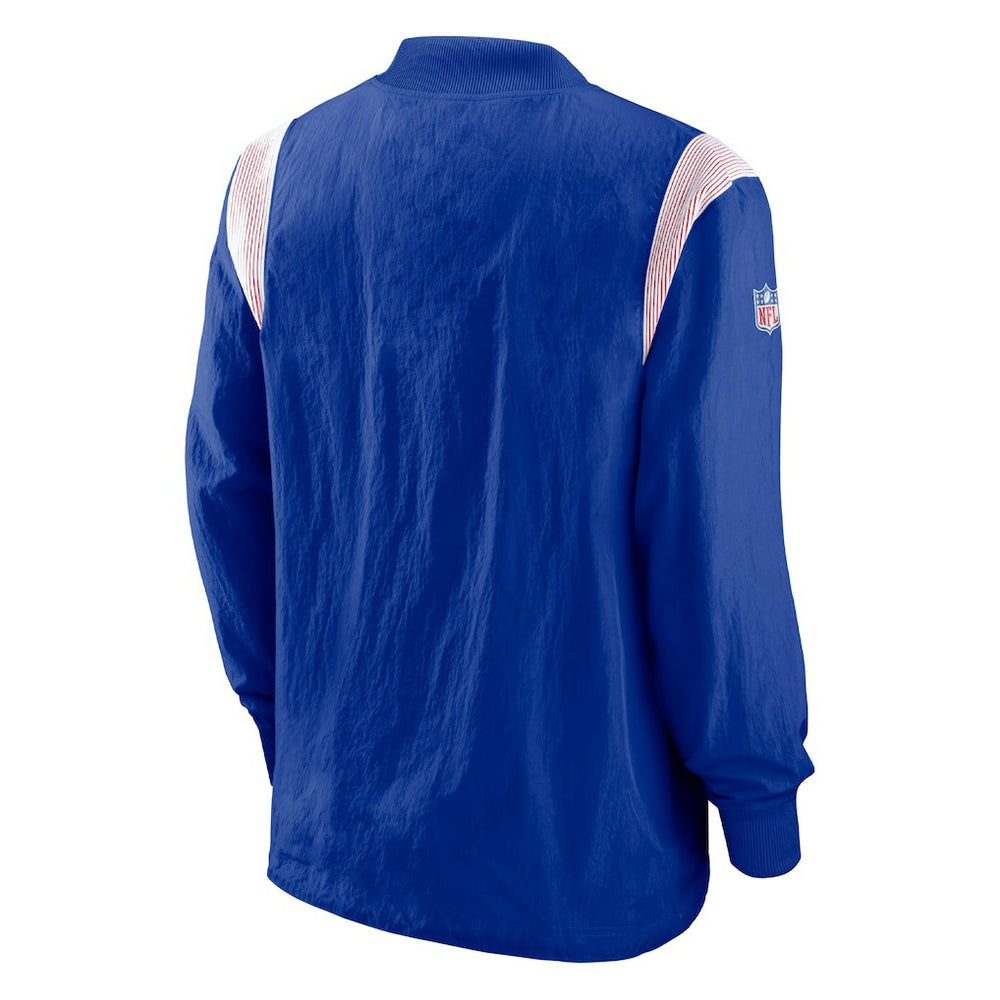 Buffalo Bills Sideline Athletic Stack V-Neck Pullover Windshirt Jacket - Royal - Nike