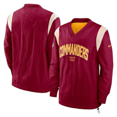 Washington Commanders Sideline Athletic Stack V-Neck Pullover Windshirt Jacket - Burgundy - Nike