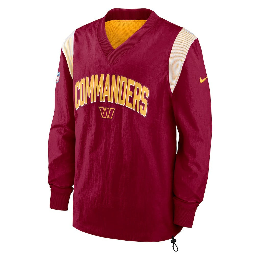 Washington Commanders Sideline Athletic Stack V-Neck Pullover Windshirt Jacket - Burgundy - Nike