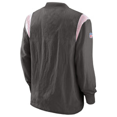 Tampa Bay Buccaneers Sideline Athletic Stack V-Neck Pullover Windshirt Jacket - Pewter - Nike