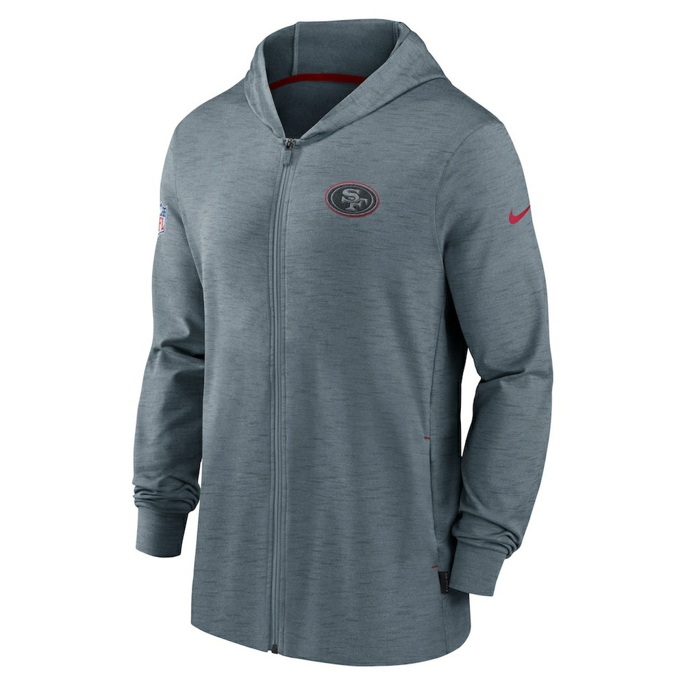 San Francisco 49ers Sideline Team Pop Full-Zip Hoodie Jacket - Heather Gray - Nike