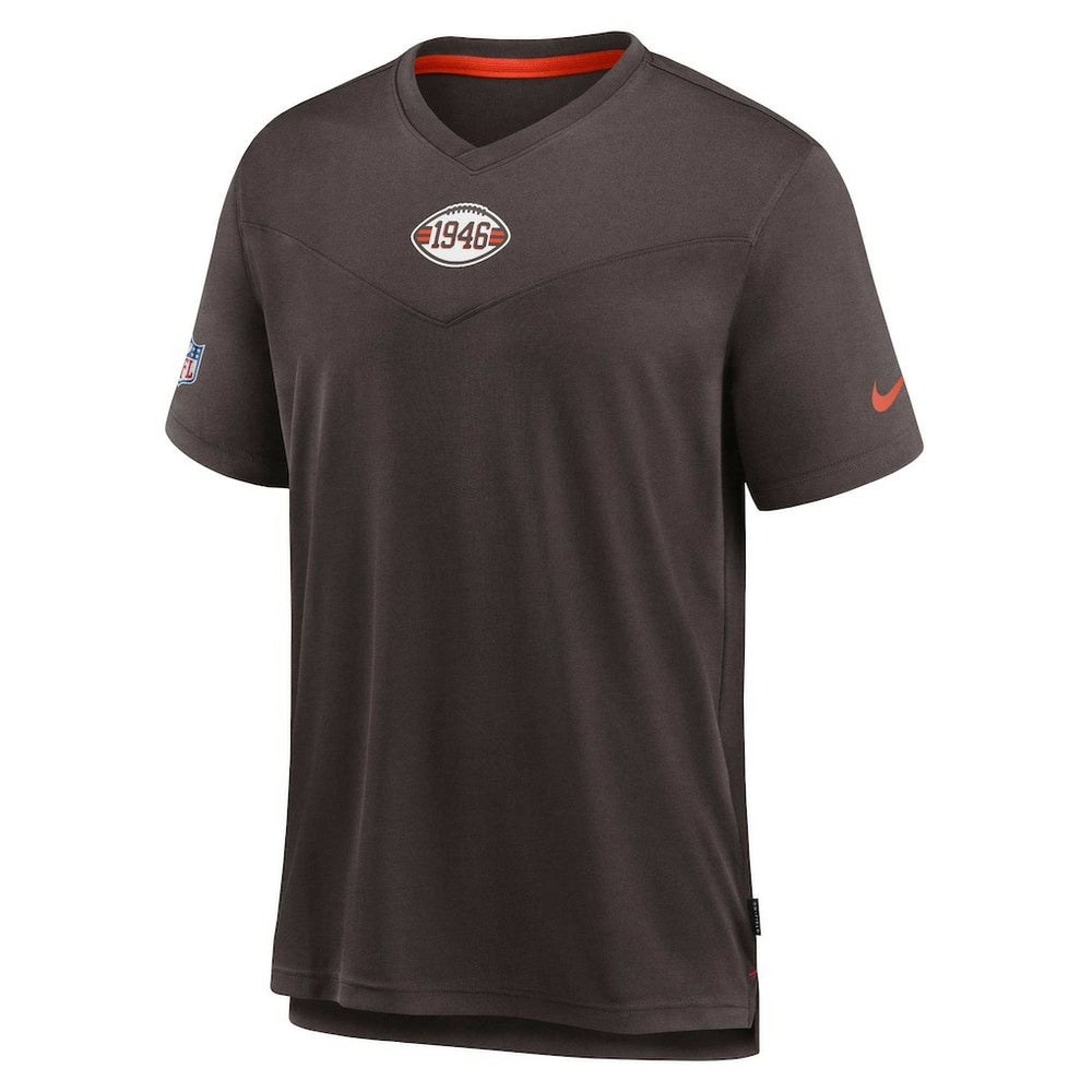 Cleveland Browns Sideline Coaches Vintage Chevron Performance V-Neck T-Shirt - Brown - Nike