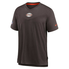 Cleveland Browns Sideline Coaches Vintage Chevron Performance V-Neck T-Shirt - Brown - Nike