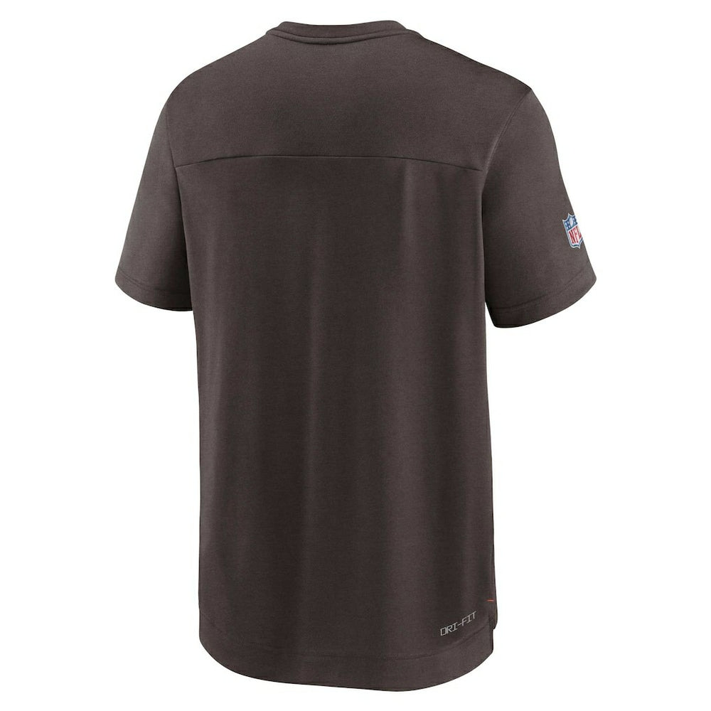 Cleveland Browns Sideline Coaches Vintage Chevron Performance V-Neck T-Shirt - Brown - Nike