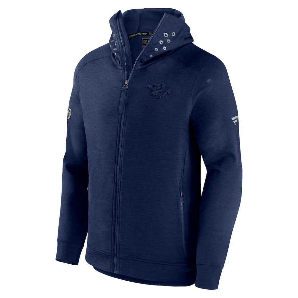 Nashville Predators Fanatics Authentic Pro Road Tech Lightweight Full-Zip Hoodie Jacket - Navy | Fanatics discount