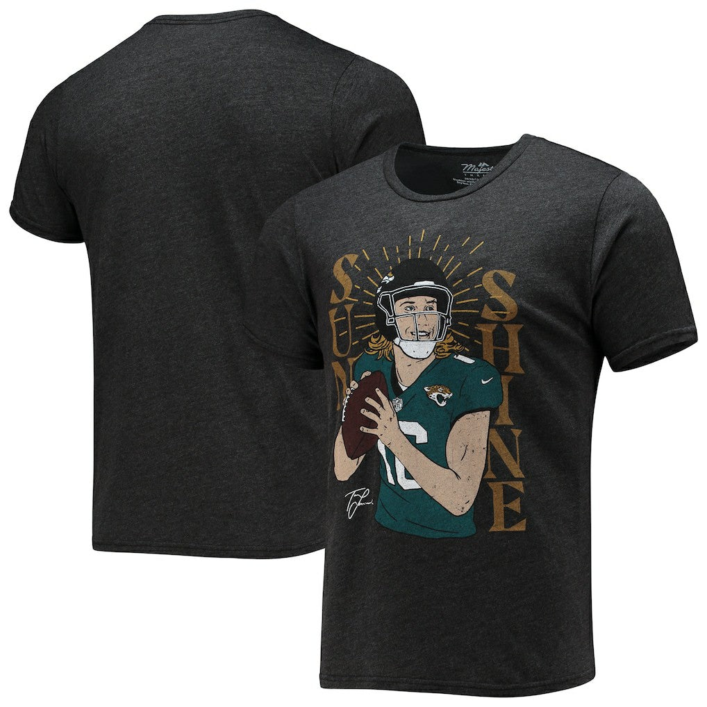 Trevor Lawrence Jacksonville Jaguars Majestic Threads Tri-Blend Player Graphic T-Shirt - Black - NFL