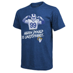 Aaron Donald Los Angeles Rams Majestic Threads Tri-Blend Player Graphic T-Shirt - Royal - NFL