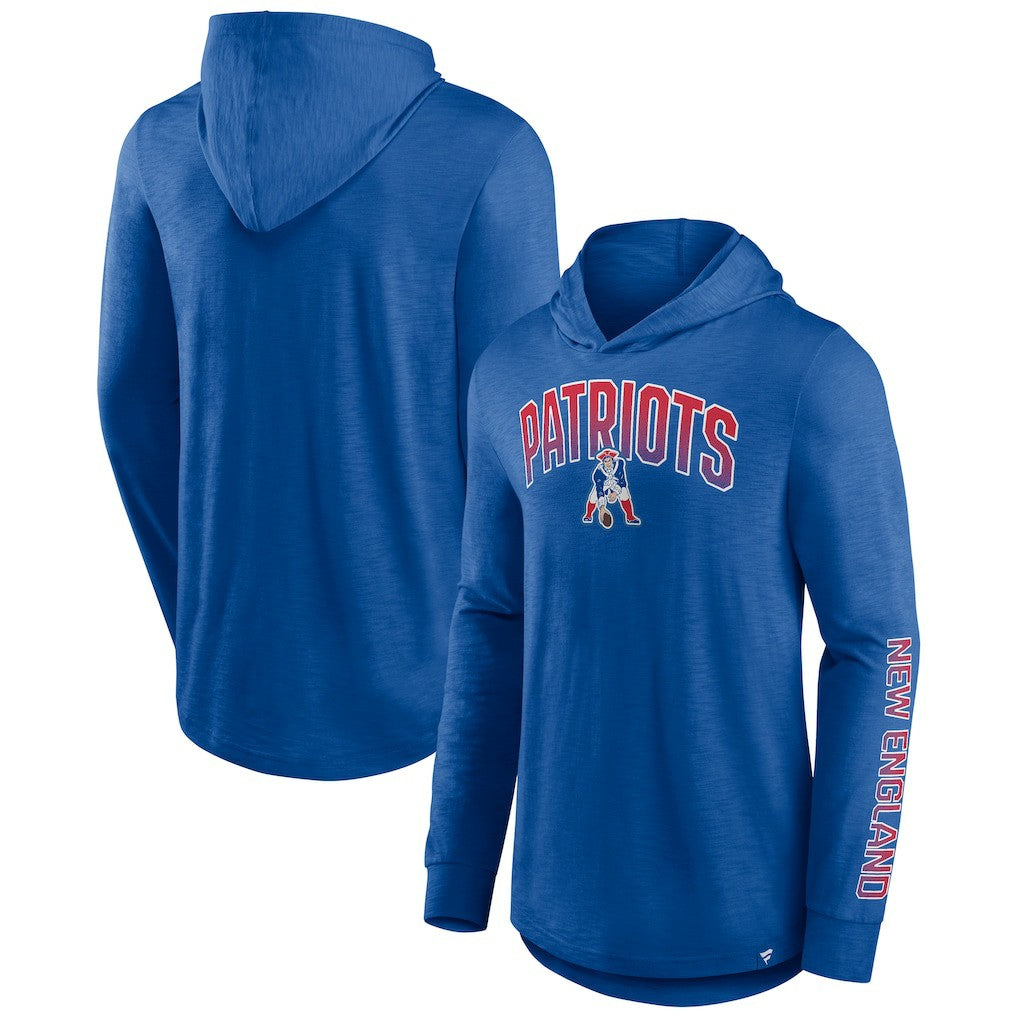 New England Patriots Front Runner Long Sleeve Hooded T-Shirt - Royal - Fanatics