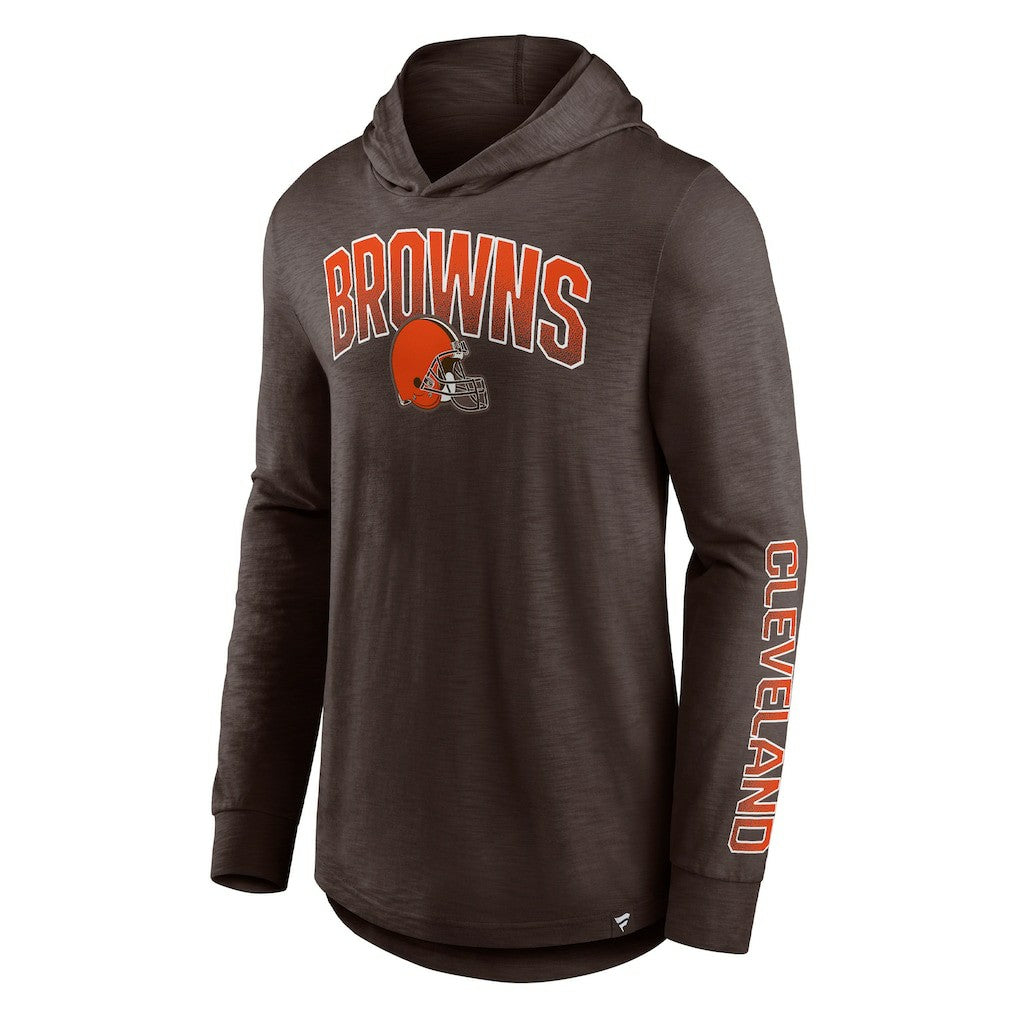 Cleveland Browns Front Runner Long Sleeve Hooded T-Shirt - Brown - Fanatics