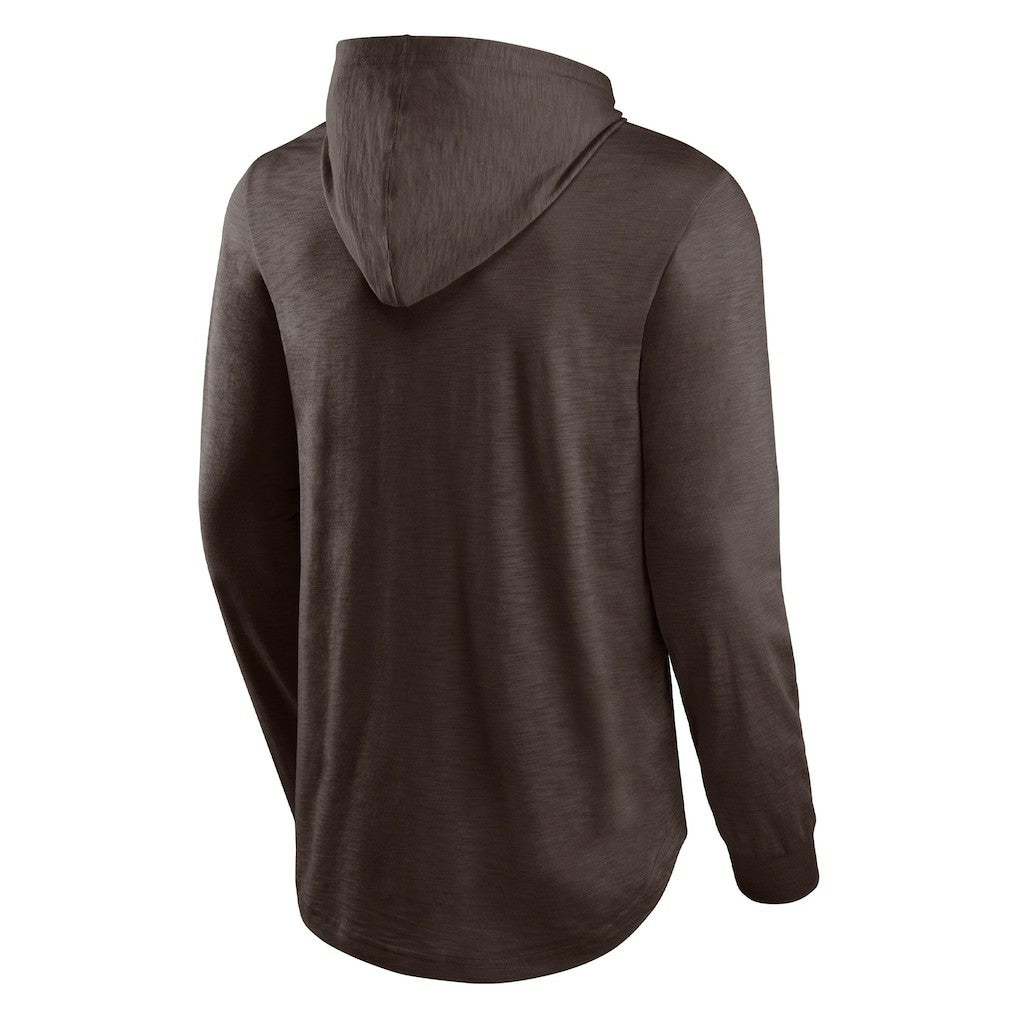 Cleveland Browns Front Runner Long Sleeve Hooded T-Shirt - Brown - Fanatics