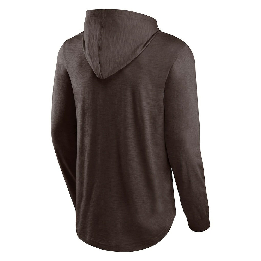 Cleveland Browns Front Runner Long Sleeve Hooded T-Shirt - Brown - Fanatics