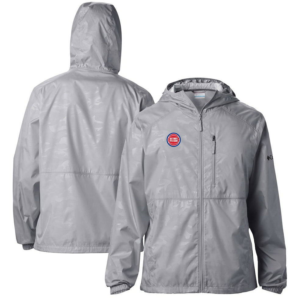 Columbia Detroit Pistons Camo Flash Forward Full-Zip Windbreaker Jacket Gray