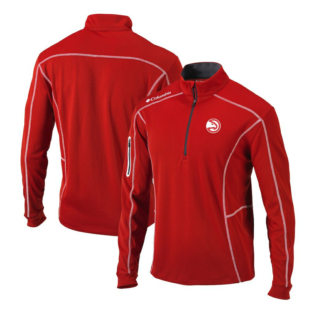Columbia Atlanta Hawks Shotgun Quarter-Zip Pullover Jacket Red