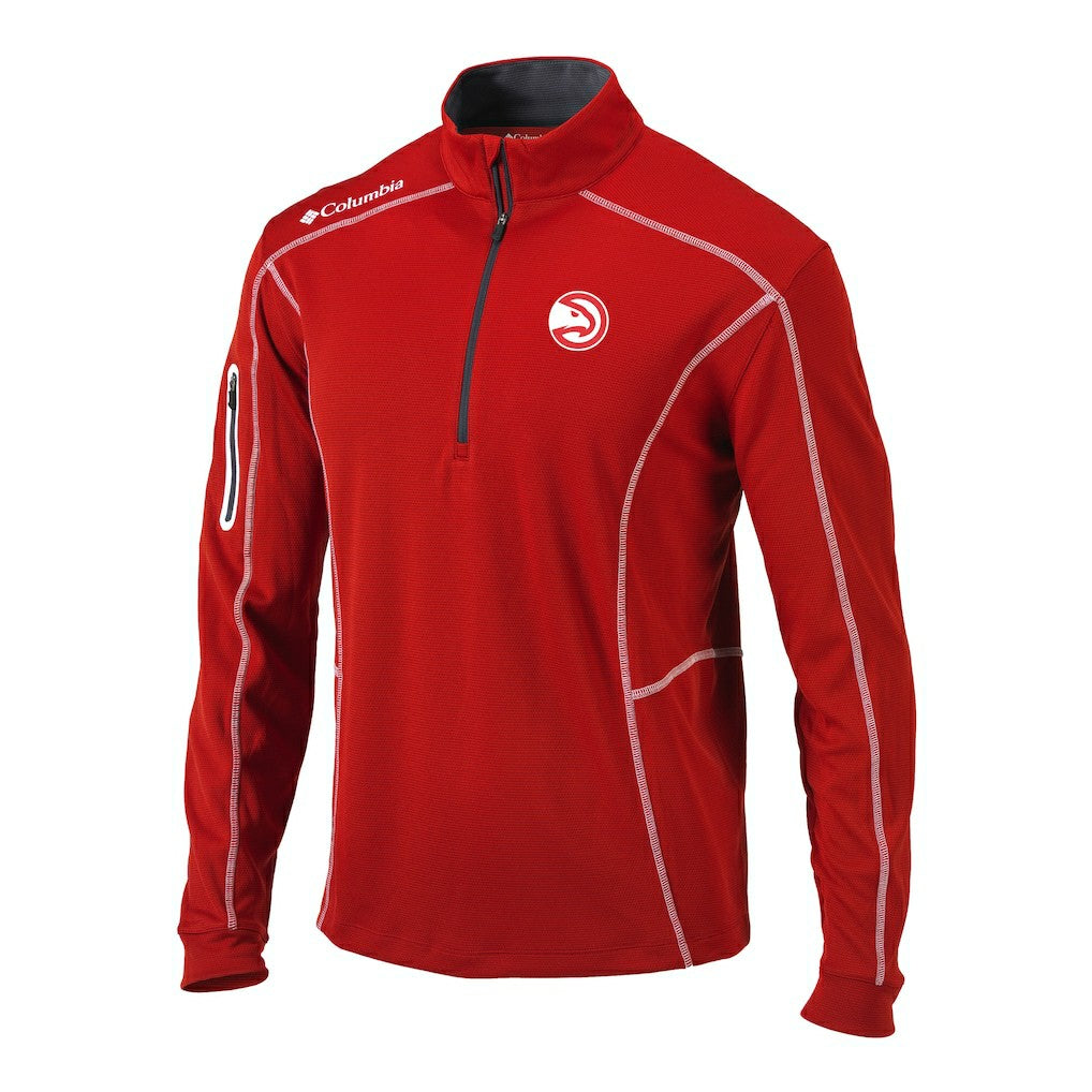 Columbia Atlanta Hawks Shotgun Quarter-Zip Pullover Jacket Red