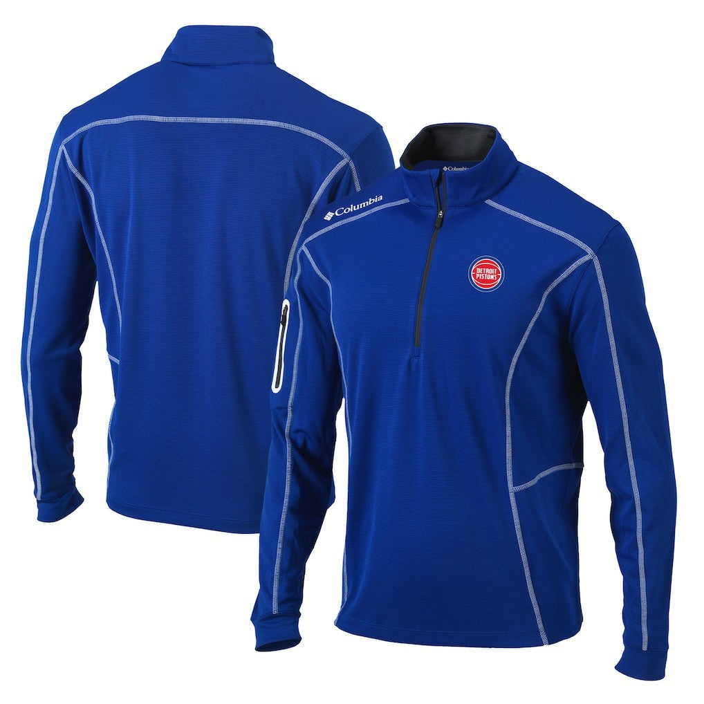 Columbia Detroit Pistons Shotgun Quarter-Zip Pullover Jacket Blue