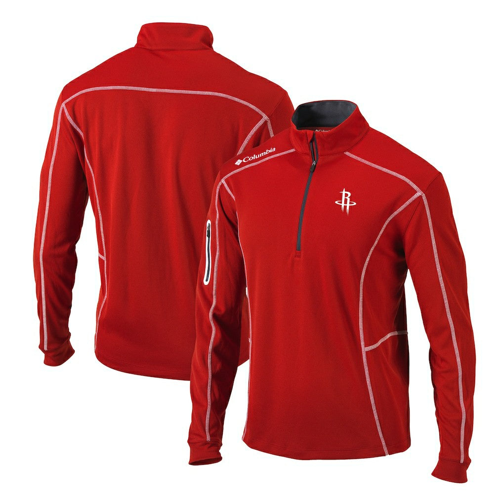 Columbia Houston Rockets Shotgun Quarter-Zip Pullover Jacket Red