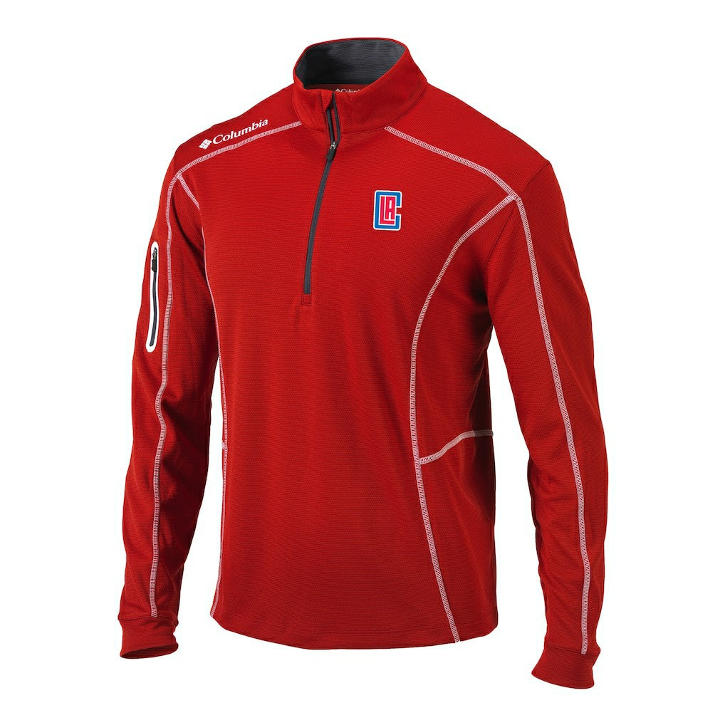 Columbia LA Clippers Shotgun Quarter-Zip Pullover Jacket Red