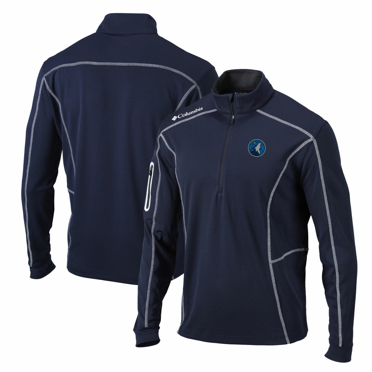 Columbia Minnesota Timberwolves Shotgun Quarter-Zip Pullover Jacket Navy