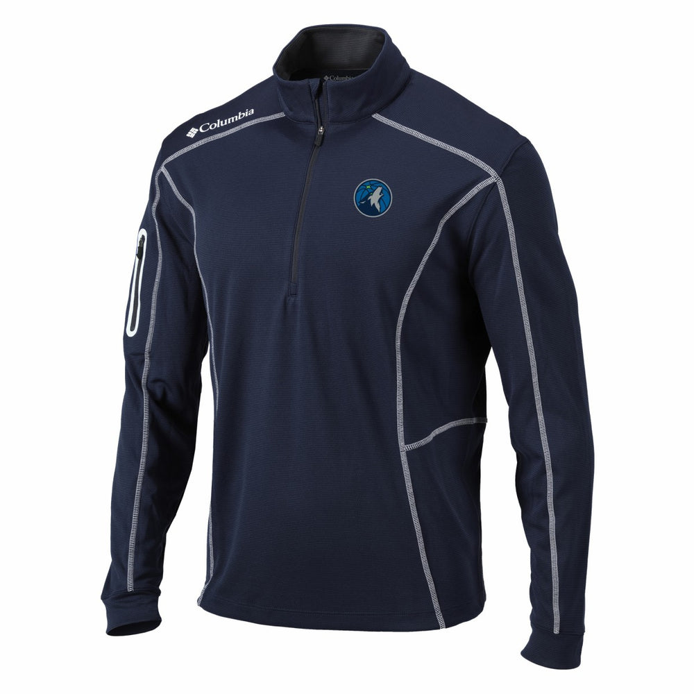 Columbia Minnesota Timberwolves Shotgun Quarter-Zip Pullover Jacket Navy