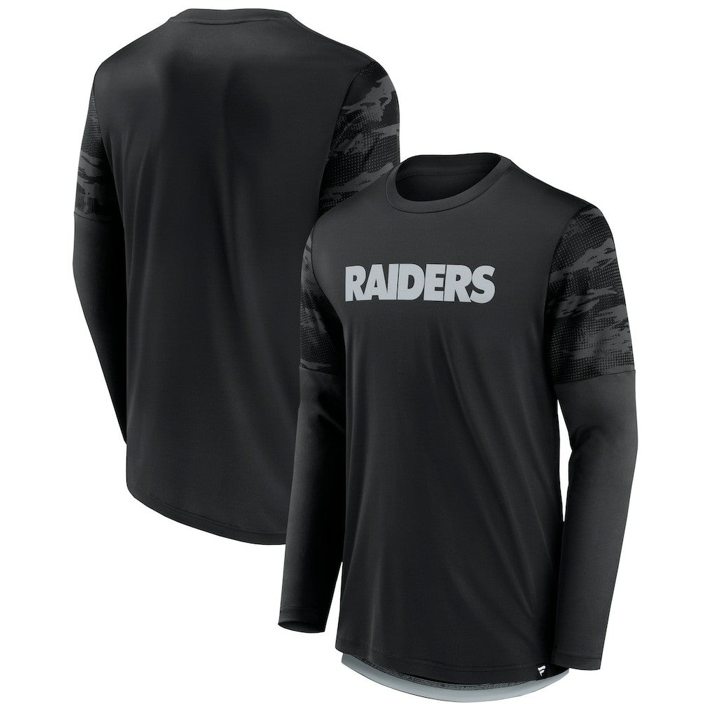 Las Vegas Raiders Square Off Long Sleeve T-Shirt - Black/Silver - Fanatics
