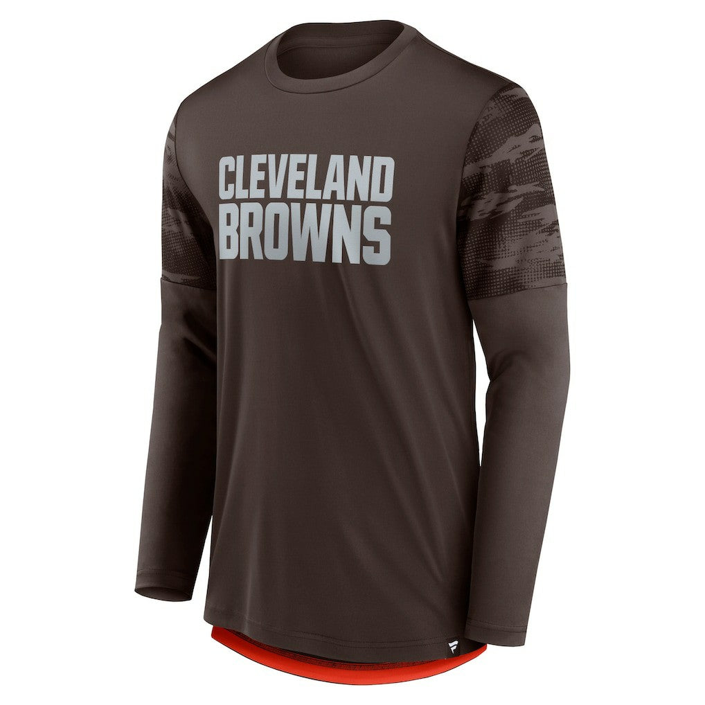 Cleveland Browns Square Off Long Sleeve T-Shirt - Brown/Orange - Fanatics