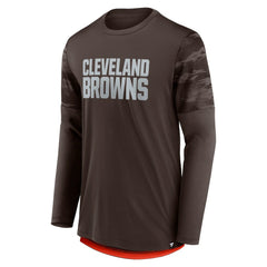 Cleveland Browns Square Off Long Sleeve T-Shirt - Brown/Orange - Fanatics