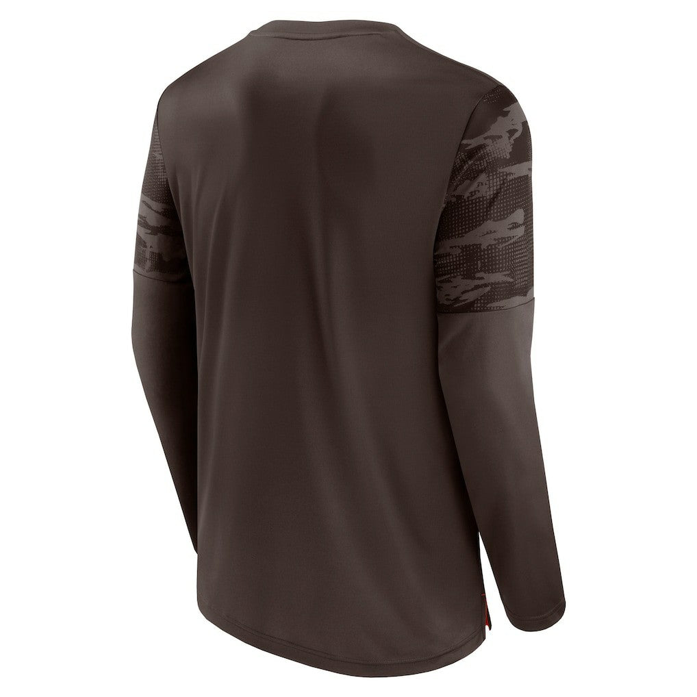Cleveland Browns Square Off Long Sleeve T-Shirt - Brown/Orange - Fanatics