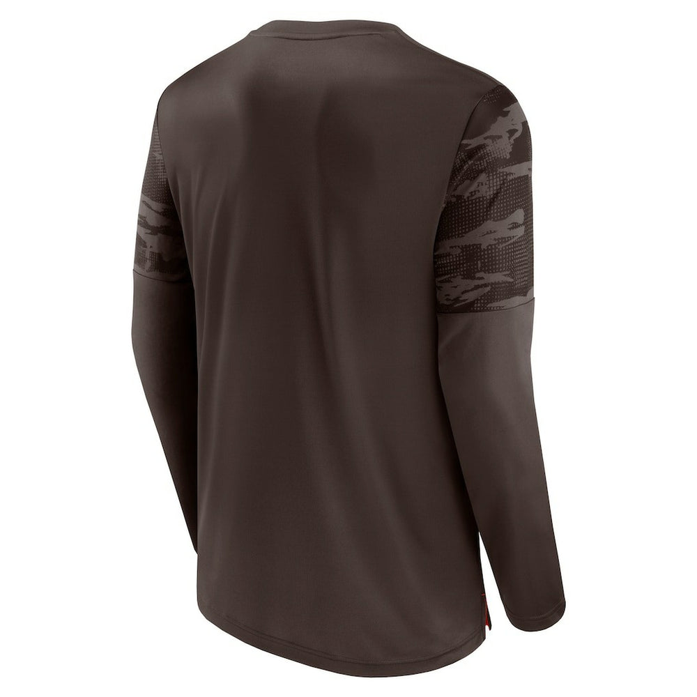 Cleveland Browns Square Off Long Sleeve T-Shirt - Brown/Orange - Fanatics