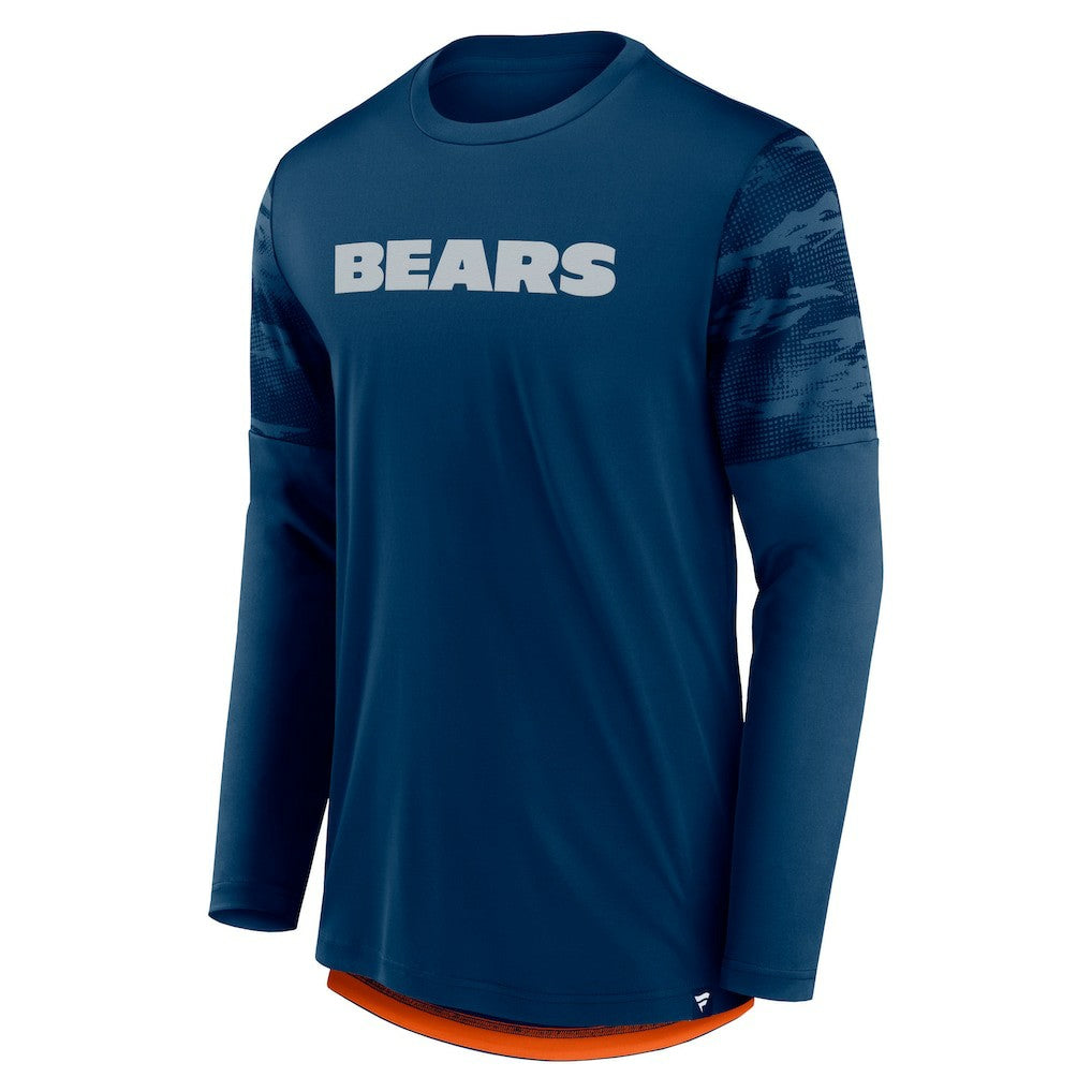 Chicago Bears Square Off Long Sleeve T-Shirt - Navy/Orange - Fanatics