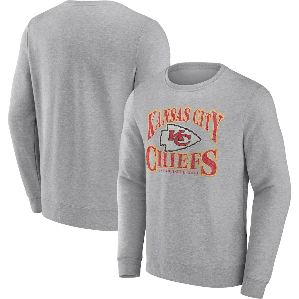 Kansas City Chiefs Playability Pullover Sweatshirt - Heathered Charcoal - Fanatics