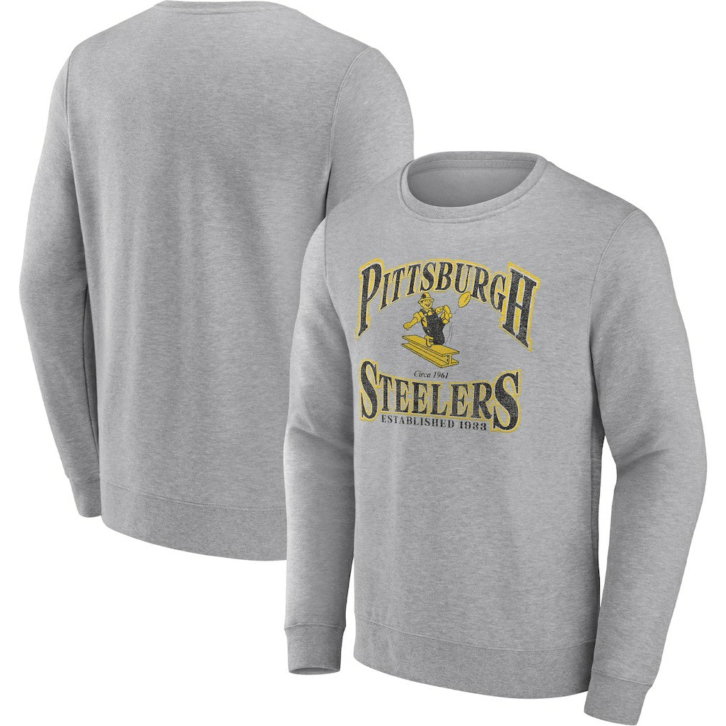 Pittsburgh Steelers Playability Pullover Sweatshirt - Heather Gray - Fanatics