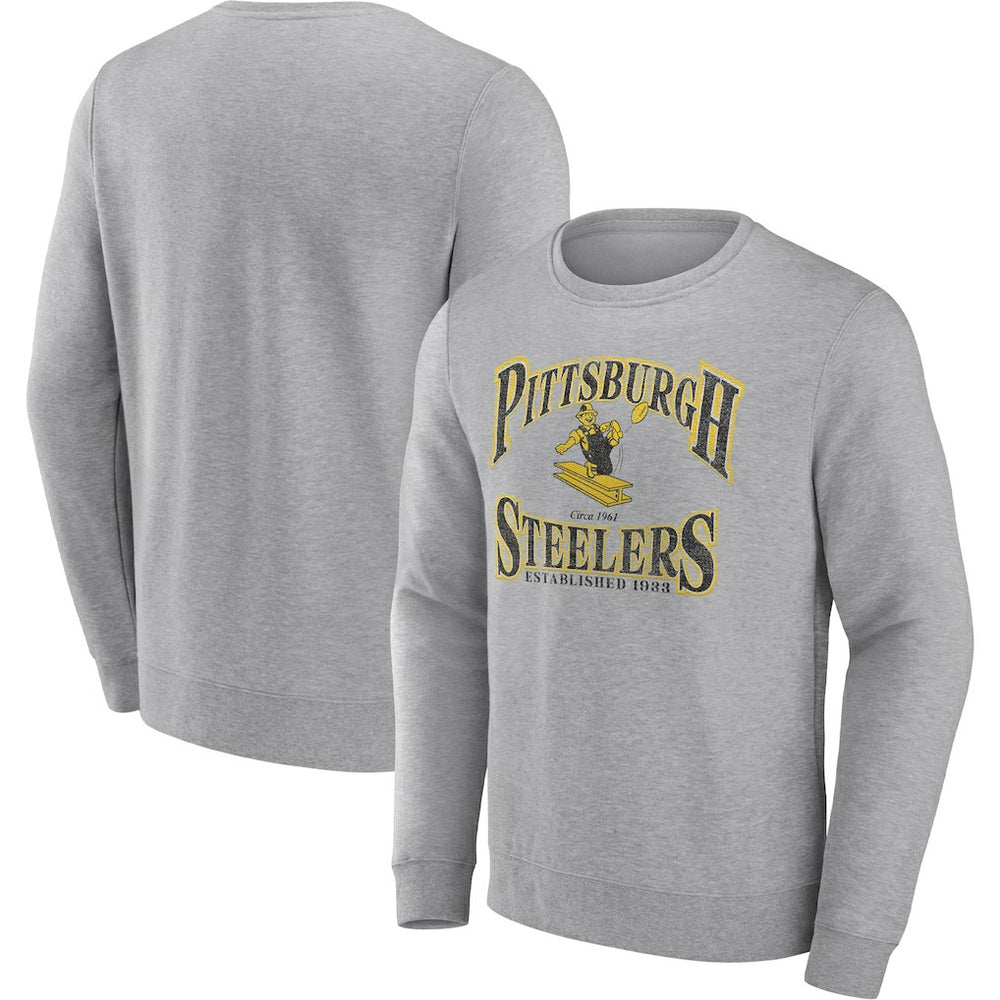 Pittsburgh Steelers Playability Pullover Sweatshirt - Heather Gray - Fanatics