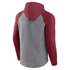 Arizona Cardinals By Design Raglan Pullover Hoodie - Heathered Gray/Cardinal - Fanatics
