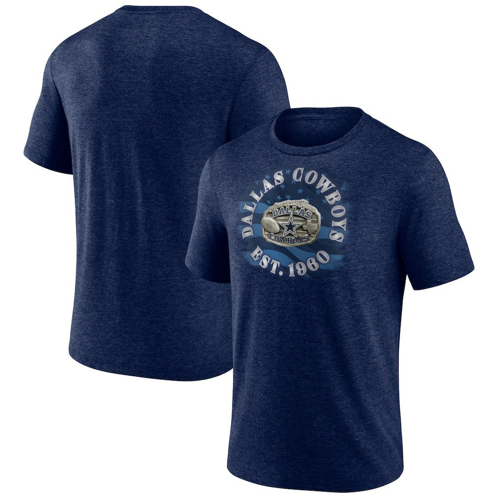 Dallas Cowboys Sporting Chance Tri-Blend T-Shirt - Heathered Navy - Fanatics