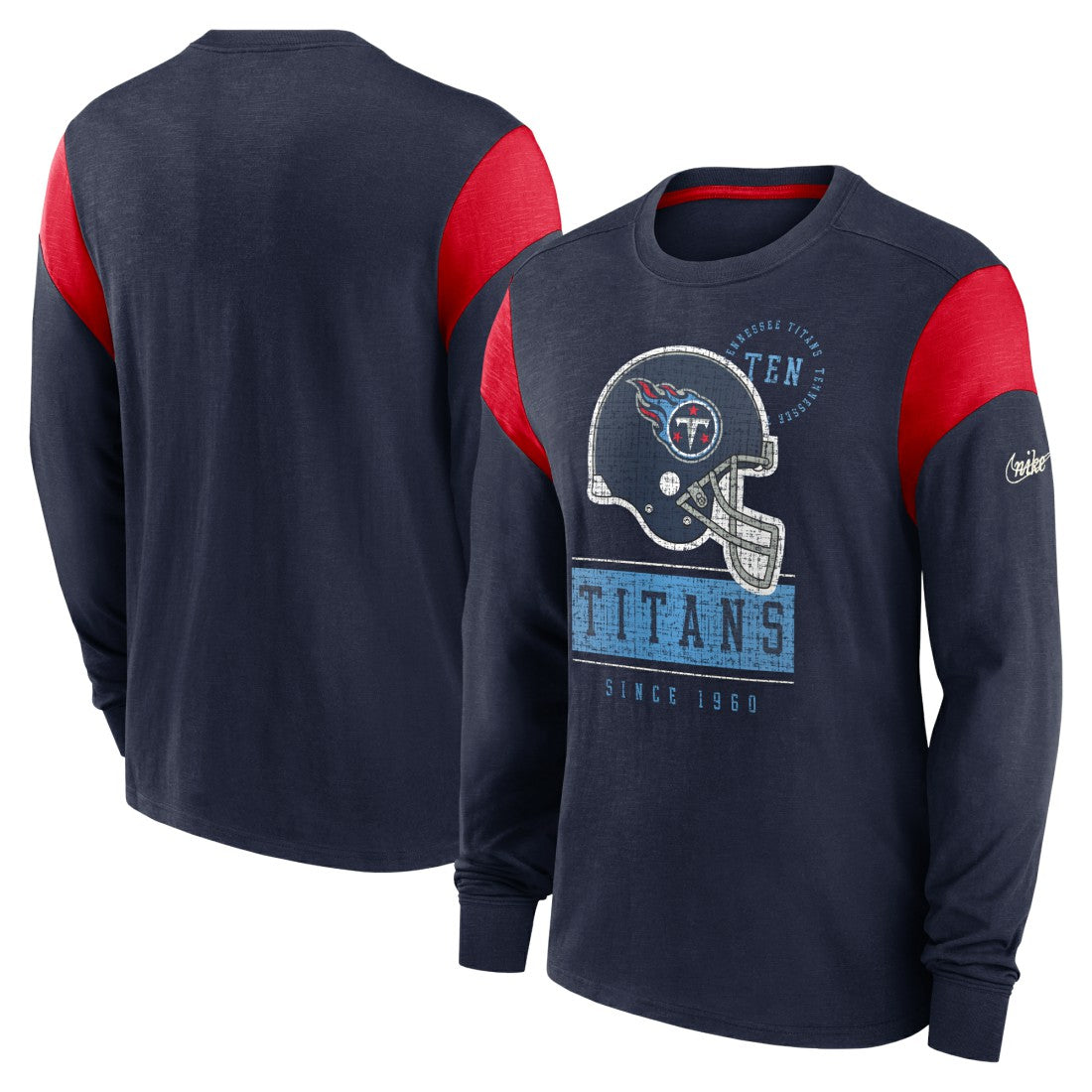 Tennessee Titans Rewind Playback Helmet Long Sleeve T-Shirt - Navy - Nike