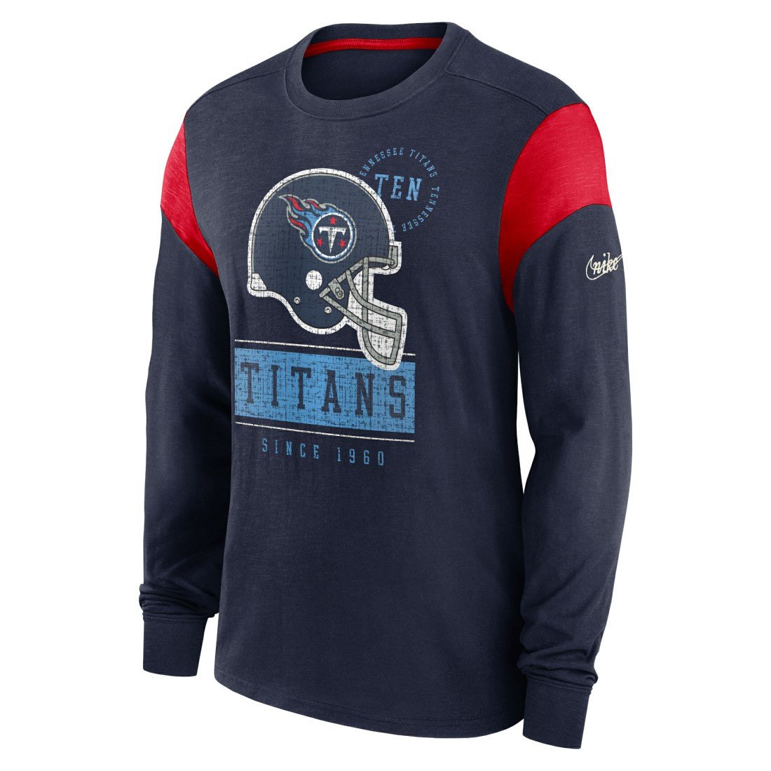 Tennessee Titans Rewind Playback Helmet Long Sleeve T-Shirt - Navy - Nike