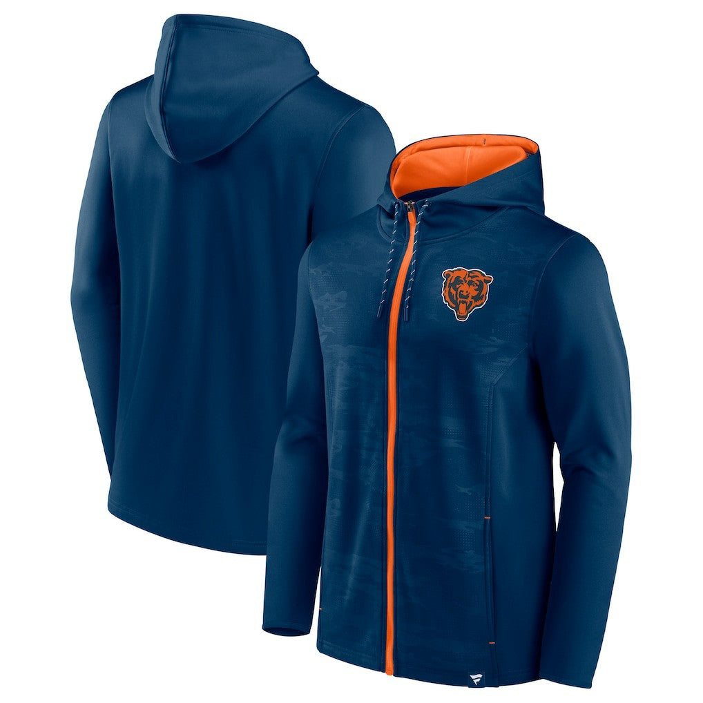 Chicago Bears Ball Carrier Full-Zip Hoodie - Navy - Fanatics