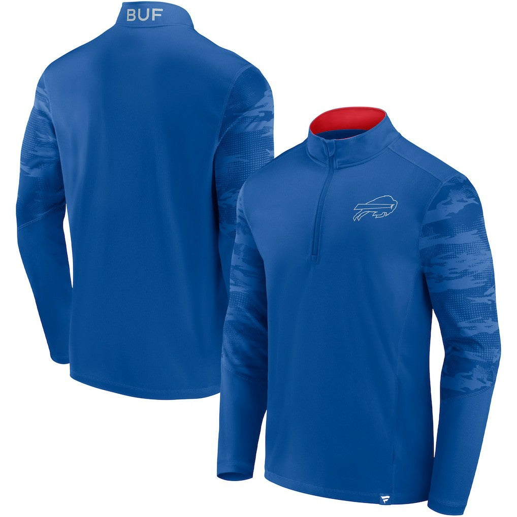 Buffalo Bills Ringer Quarter-Zip Jacket - Royal/Red - Fanatics