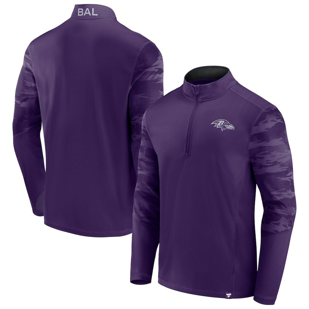 Baltimore Ravens Ringer Quarter-Zip Jacket - Purple - Fanatics
