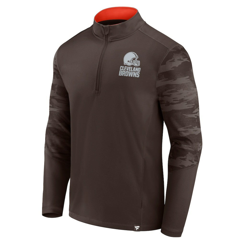 Cleveland Browns Ringer Quarter-Zip Jacket - Brown - Fanatics