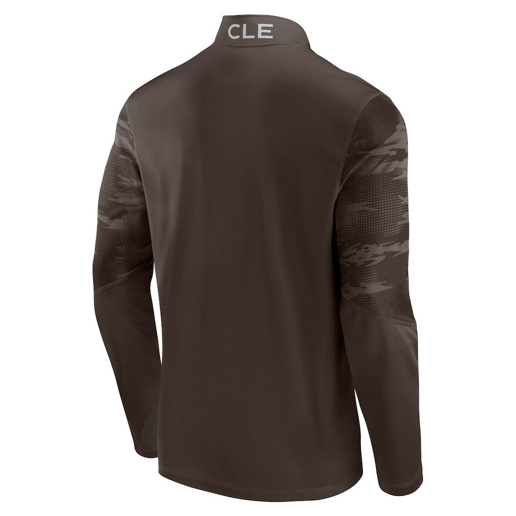 Cleveland Browns Ringer Quarter-Zip Jacket - Brown - Fanatics