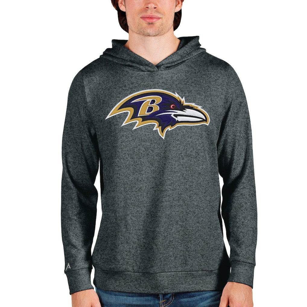 Baltimore Ravens Antigua Team Absolute Pullover Hoodie - Heathered Charcoal - NFL