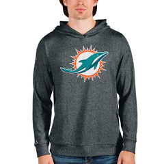 Miami Dolphins Antigua Team Absolute Pullover Hoodie - Heathered Charcoal - NFL