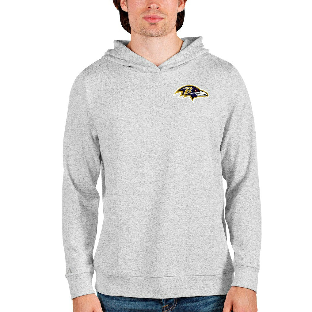 Baltimore Ravens Antigua Absolute Pullover Hoodie - Heathered Gray - NFL