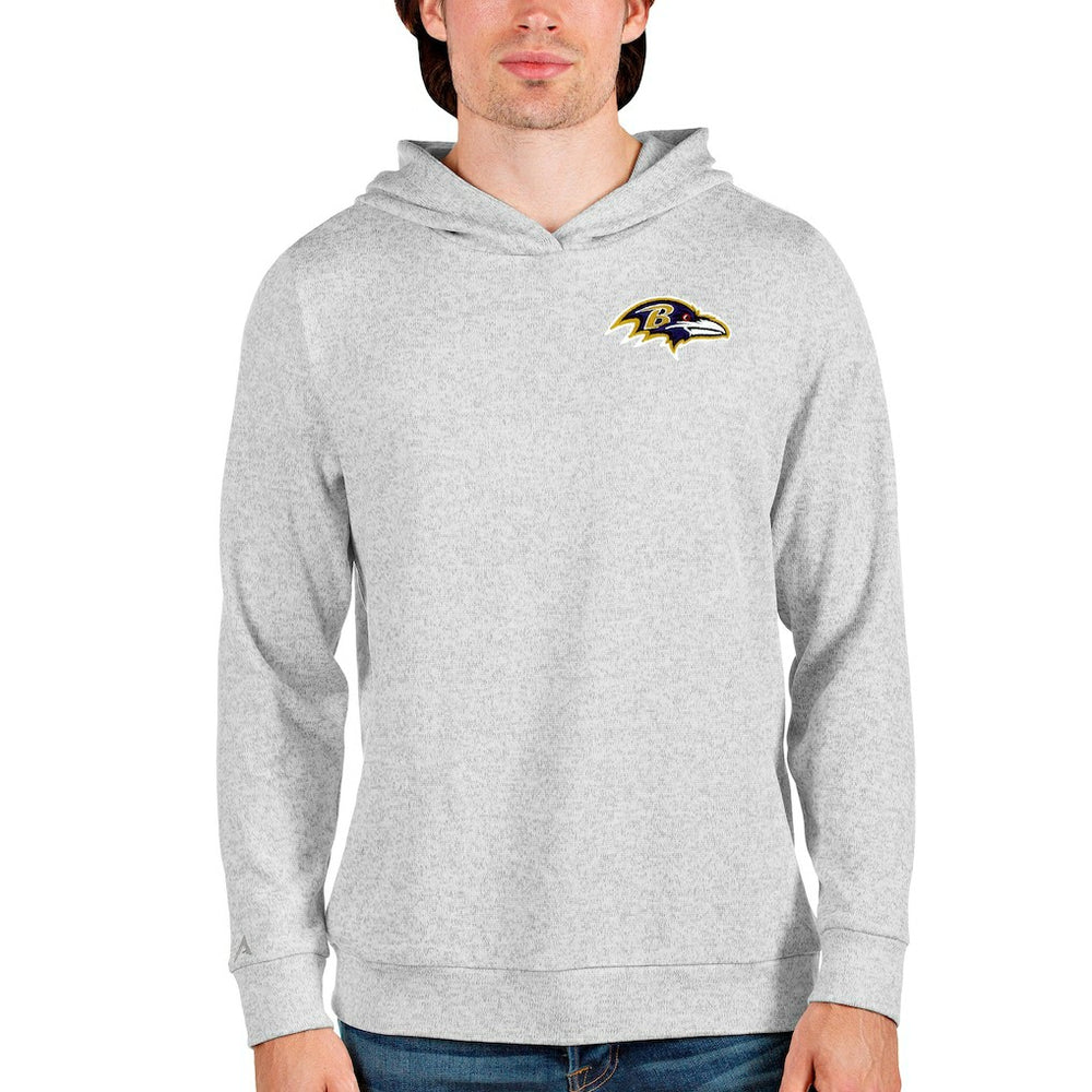 Baltimore Ravens Antigua Absolute Pullover Hoodie - Heathered Gray - NFL