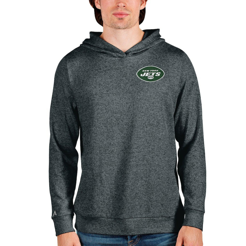 New York Jets Antigua Absolute Pullover Hoodie - Heathered Charcoal - NFL