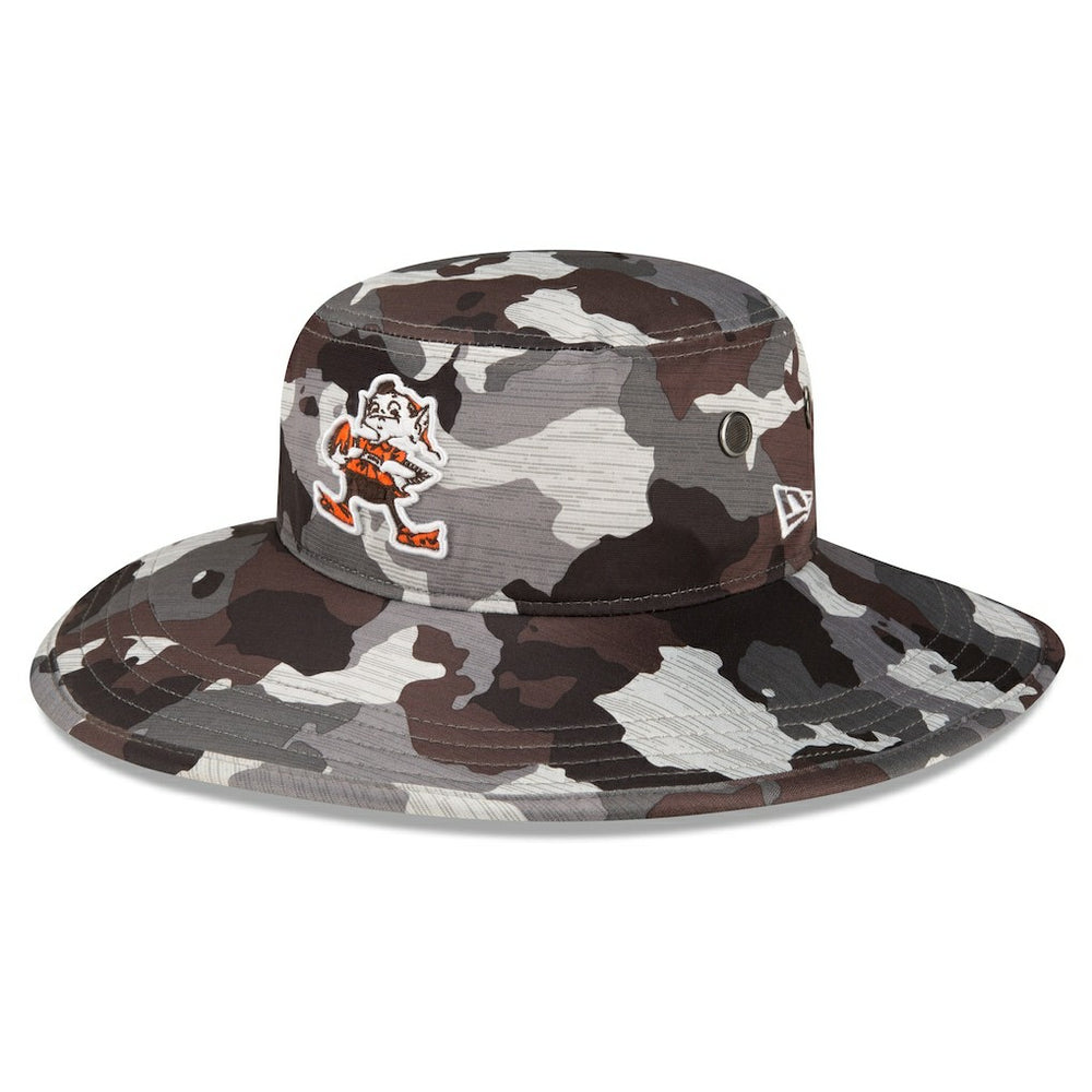 Cleveland Browns New Era 2022 NFL Training Camp Historic Logo Panama Bucket Hat - Camo - NFL