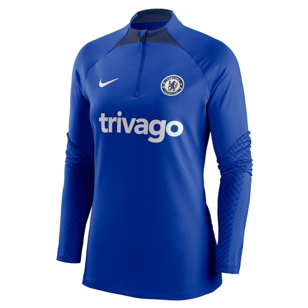 Nike - Chelsea Women's Strike Drill Raglan Performance Quarter-Zip Top - Blue