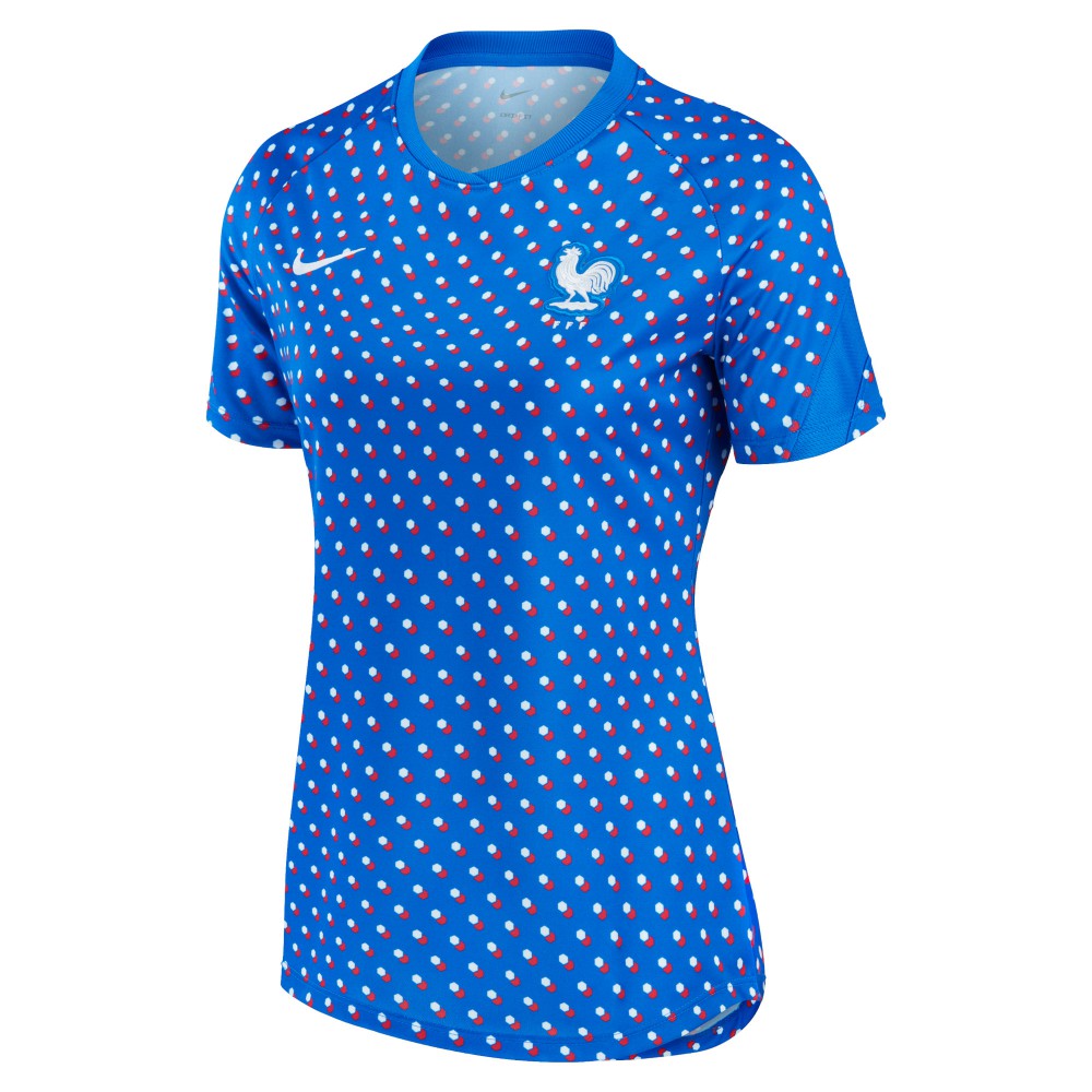 Nike - France Women's National Team Women's 2022/23 Away Pre-Match Performance Top - Blue